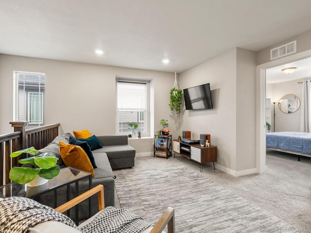 229 W Jamison Ct, Littleton, CO 80120 - living room featuring carpet flooring and recessed lighting