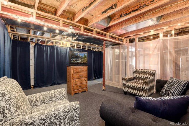 5033 Goshawk Ct, Brighton, CO 80601 - unfinished basement with carpet flooring