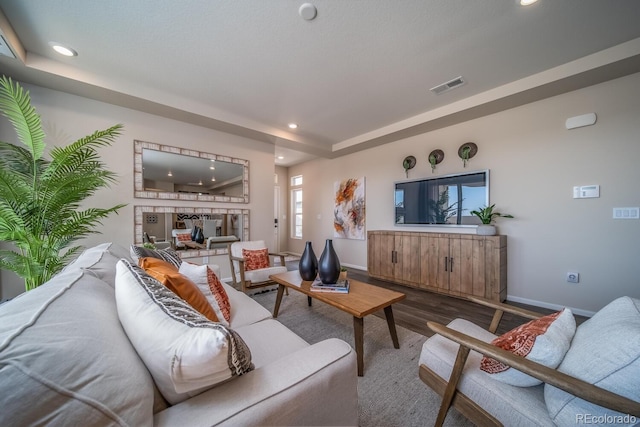 living room featuring wood-type flooring