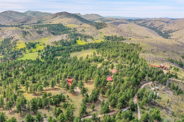 bird's eye view featuring a mountain view