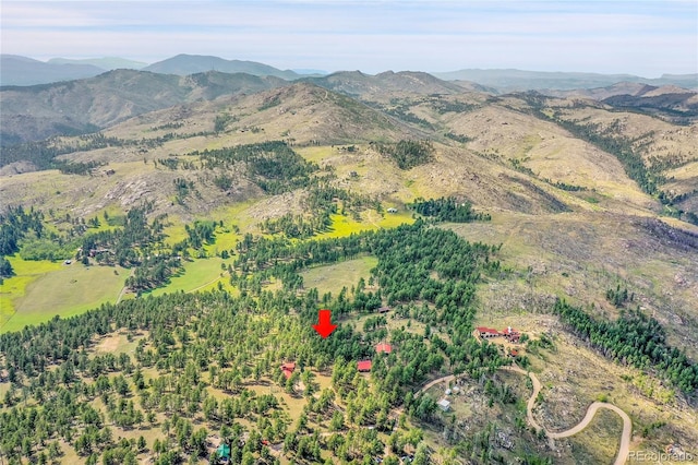 bird's eye view with a mountain view