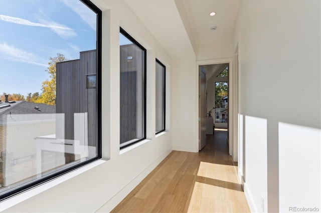 hall featuring light hardwood / wood-style floors