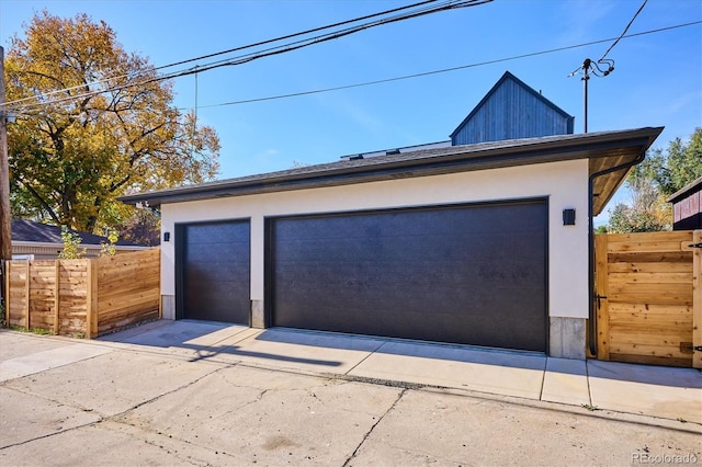 view of garage