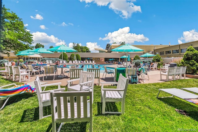 725 S Alton Way Unit 9C, Denver, CO 80247 - community pool featuring a yard and a patio area