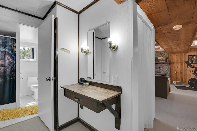 29858 Gigi Dr, Evergreen, CO 80439 - full bath featuring wooden walls and wooden ceiling