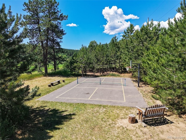 29858 Gigi Dr, Evergreen, CO 80439 - view of tennis court with a yard