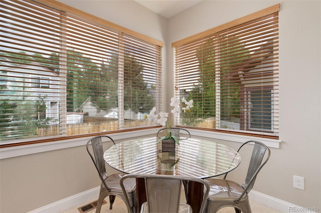 view of dining area