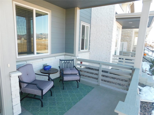 view of patio with a porch