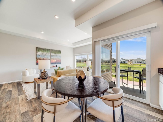 16448 E 111th Pl, Commerce City, CO 80022 - dining room with light wood-type flooring, recessed lighting, and baseboards