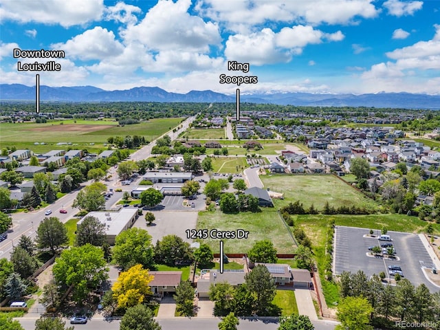 1245 Ceres Dr, Lafayette, CO 80026 - aerial view of residential area with mountains