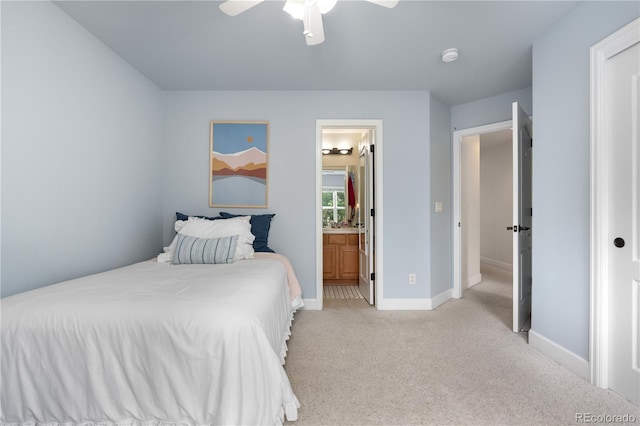 16207 Cadland Ct, Parker, CO 80134 - carpeted bedroom featuring a ceiling fan and connected bathroom