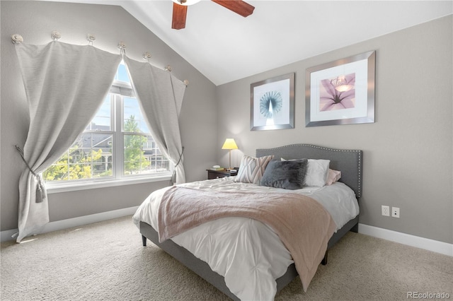 16207 Cadland Ct, Parker, CO 80134 - carpeted bedroom featuring lofted ceiling and ceiling fan