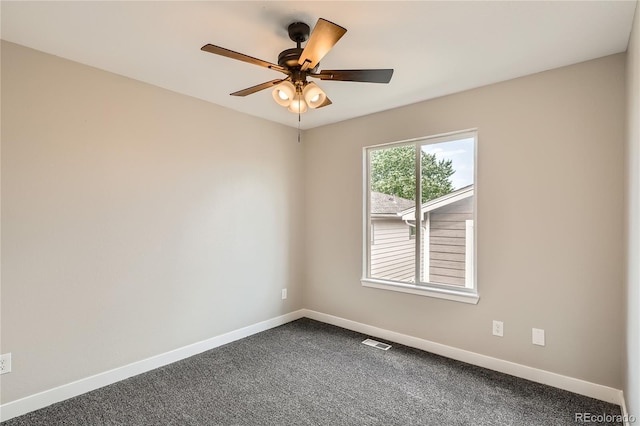 10626 Cherrybrook Cir, Highlands Ranch, CO 80126 - unfurnished room with dark colored carpet and ceiling fan