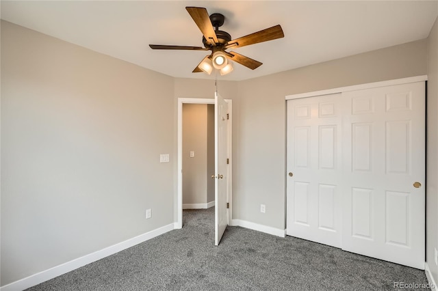 10626 Cherrybrook Cir, Highlands Ranch, CO 80126 - unfurnished bedroom featuring carpet, a closet, and ceiling fan