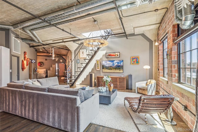 1863 Wazee St Unit 6B, Denver, CO 80202 - living area with wood finished floors and stairway