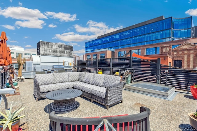 1863 Wazee St Unit 6B, Denver, CO 80202 - view of patio featuring grilling area and outdoor lounge area