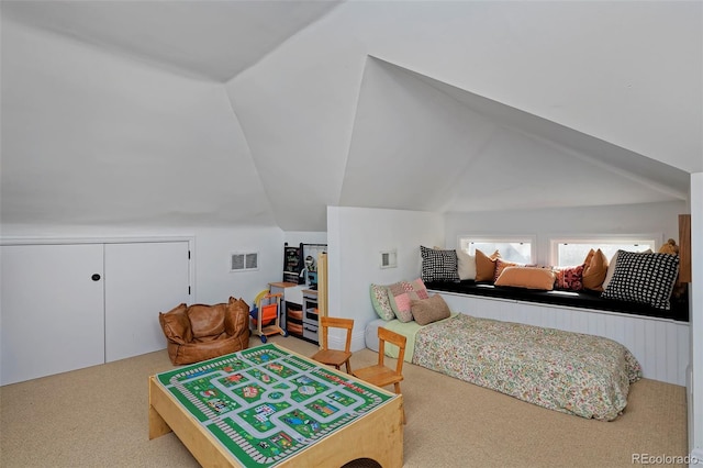 747 N Downing St, Denver, CO 80218 - bedroom featuring carpet flooring and lofted ceiling