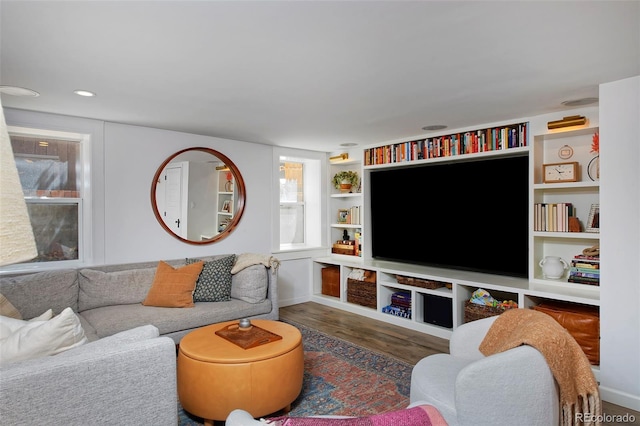 747 N Downing St, Denver, CO 80218 - living room with baseboards and wood finished floors