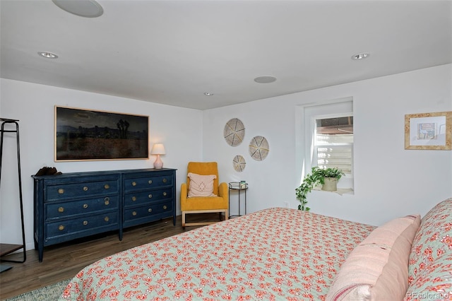 747 N Downing St, Denver, CO 80218 - bedroom with dark wood finished floors and recessed lighting