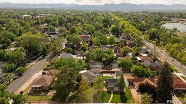 4567 Grove St, Denver, CO 80211 - aerial perspective of suburban area with a mountain backdrop