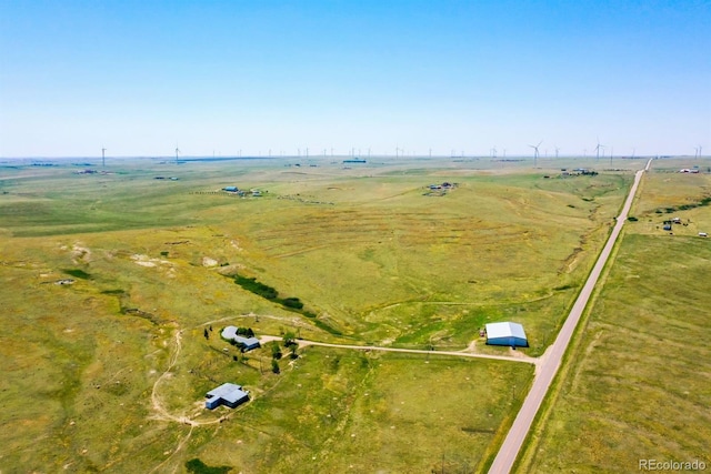 aerial view with a rural view