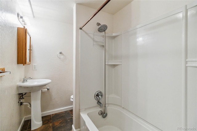 full bathroom with sink, toilet, and shower / bathing tub combination