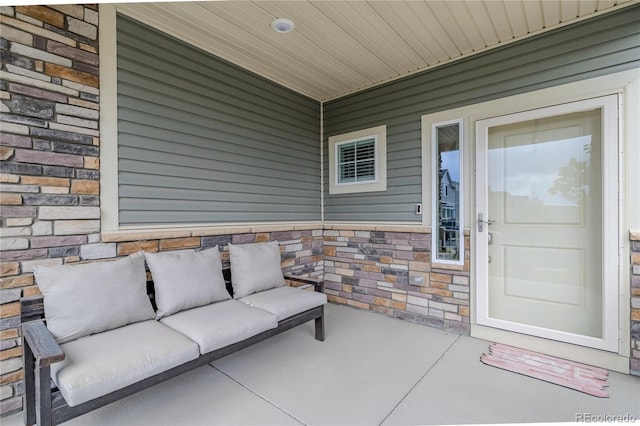 view of patio with an outdoor living space