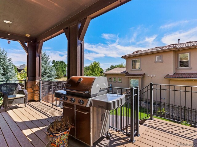 2256 S Isabell Ct, Lakewood, CO 80228 - wooden terrace with grilling area
