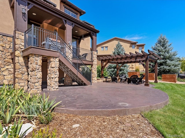 2256 S Isabell Ct, Lakewood, CO 80228 - surrounding community featuring a patio area, a pergola, and stairs