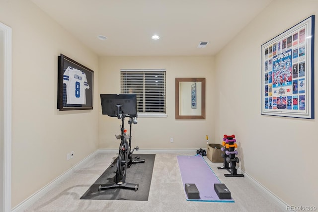 6874 Raspberry Run, Littleton, CO 80125 - workout room with carpet flooring, baseboards, and recessed lighting