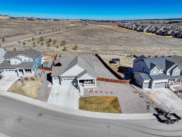 aerial view featuring a residential view