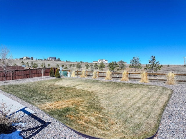 view of yard featuring fence