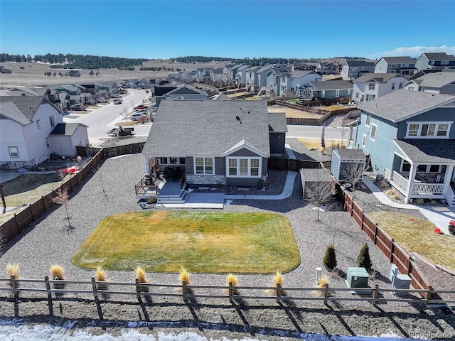 drone / aerial view with a residential view