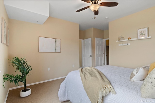 2662 S Cathay Way Unit 112, Aurora, CO 80013 - bedroom featuring carpet flooring, baseboards, and ceiling fan