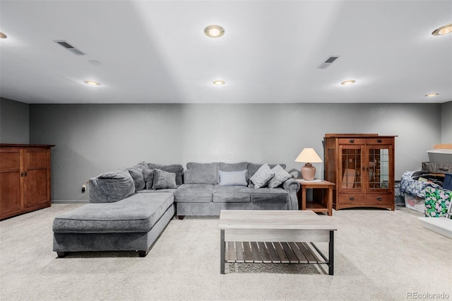 35055 E Mississippi Ave, Watkins, CO 80137 - living room with carpet, visible vents, and recessed lighting