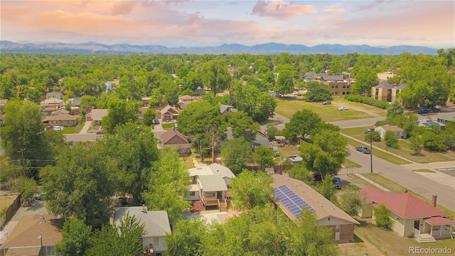 261 Knox Ct, Denver, CO 80219 - aerial perspective of suburban area with a mountainous background