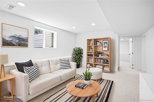 261 Knox Ct, Denver, CO 80219 - living room with light colored carpet and recessed lighting