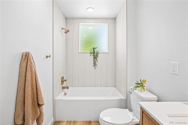 261 Knox Ct, Denver, CO 80219 - full bathroom featuring vanity, bathing tub / shower combination, and wood finished floors