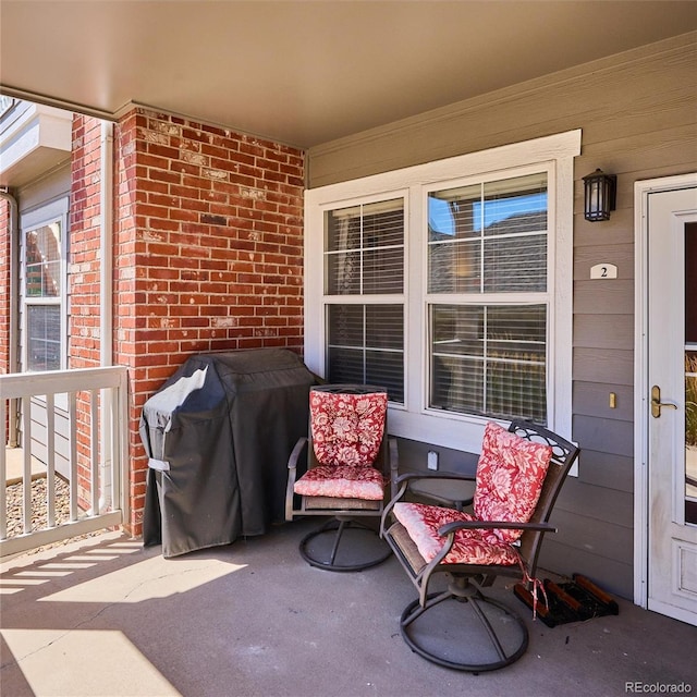 view of patio with area for grilling