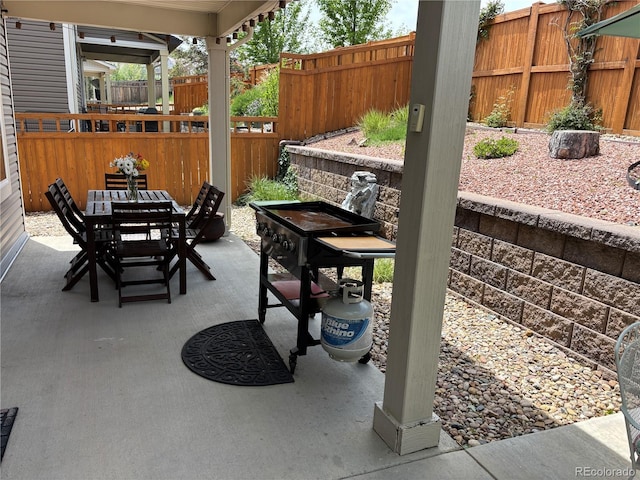 2115 Coach House Loop, Castle Rock, CO 80109 - fenced backyard with outdoor dining space and a patio area