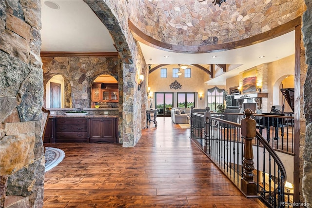 foyer entrance featuring hardwood / wood-style floors