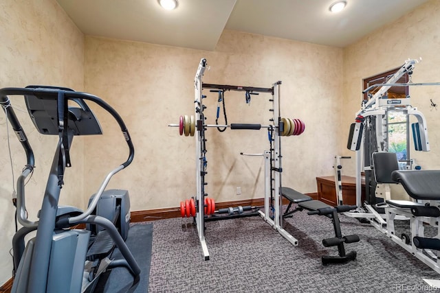 exercise area with carpet