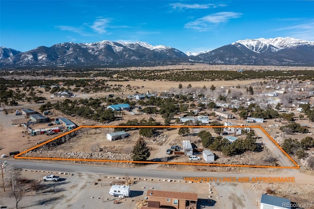 drone / aerial view with a mountain view