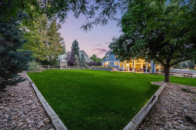 view of yard featuring fence