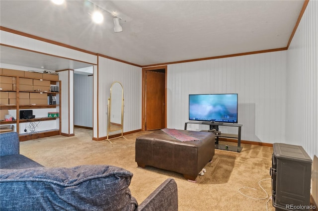 8481 E Briarwood Blvd, Centennial, CO 80112 - living room with ornamental molding and carpet flooring