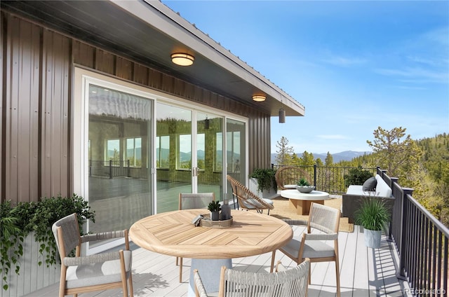 586 Alpine Way, Idaho Springs, CO 80452 - balcony featuring a mountain view and an outdoor living space