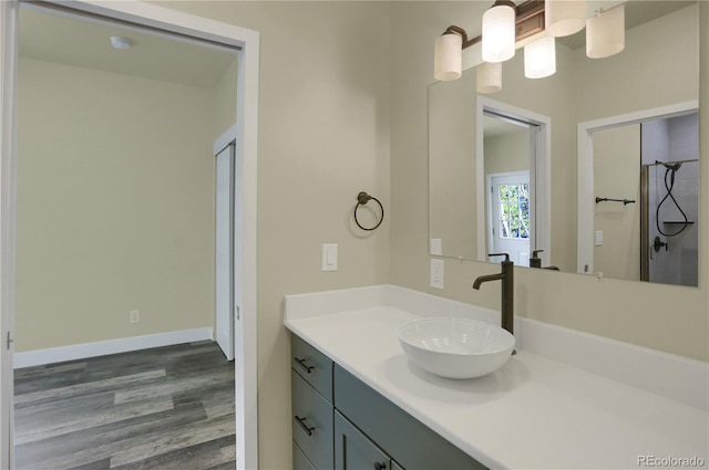 586 Alpine Way, Idaho Springs, CO 80452 - bathroom with wood finished floors and vanity