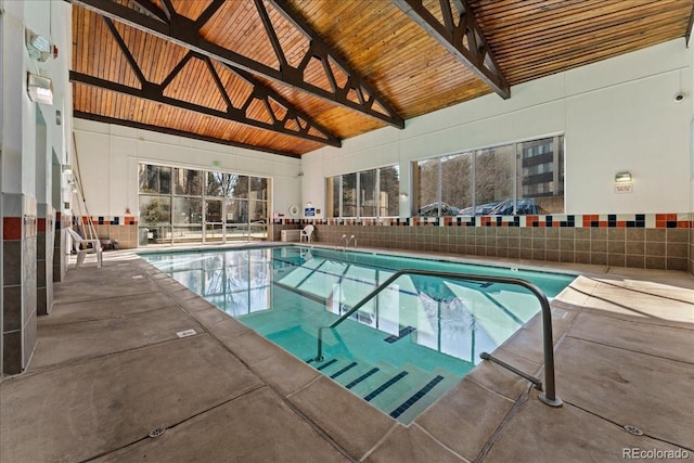 pool featuring a patio area