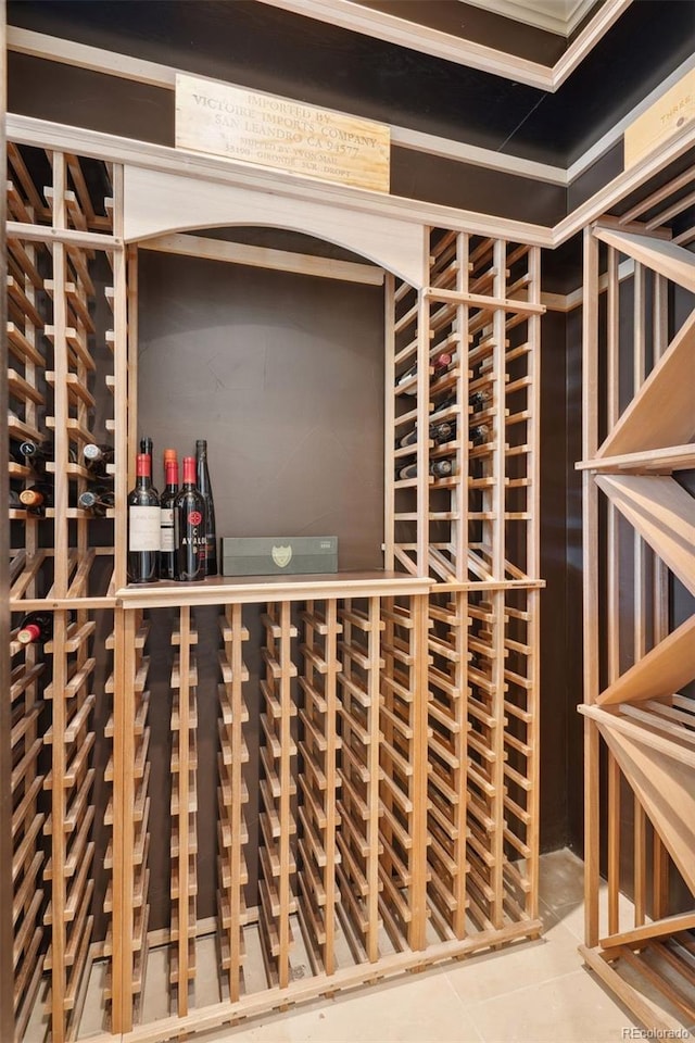 wine room featuring tile patterned flooring