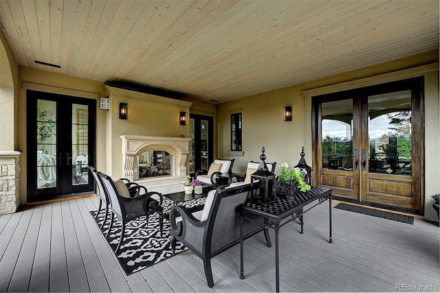 26806 Evergreen Springs Rd, Evergreen, CO 80439 - wooden terrace featuring french doors